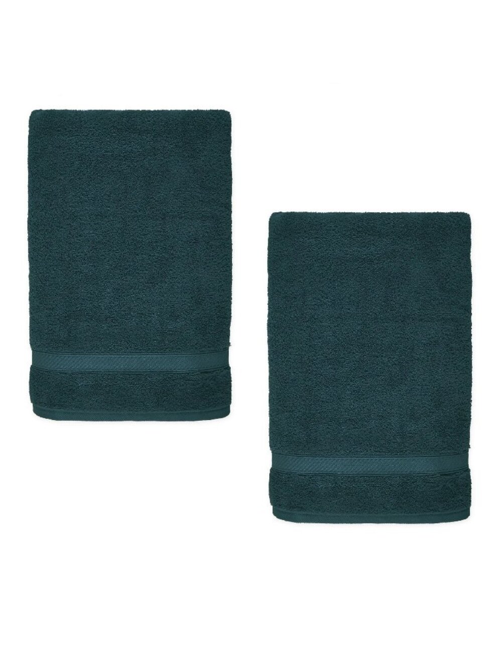 2 FOREST GREEN Nestwell 100% Cotton 34x68 inch Bath Sheets - JUNE BUG new towels